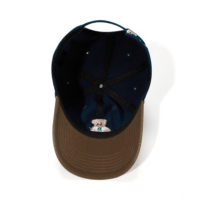 custom color block bear embroidery baseball cap