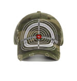 custom bullseye design ripped frayed distressed baseball cap