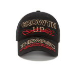 custom red yellow color contrast embroidery sun protection baseball cap