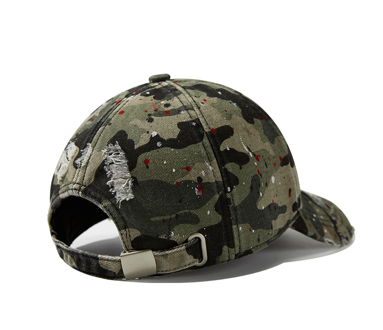 custom ink splatter ripped frayed distressed baseball cap