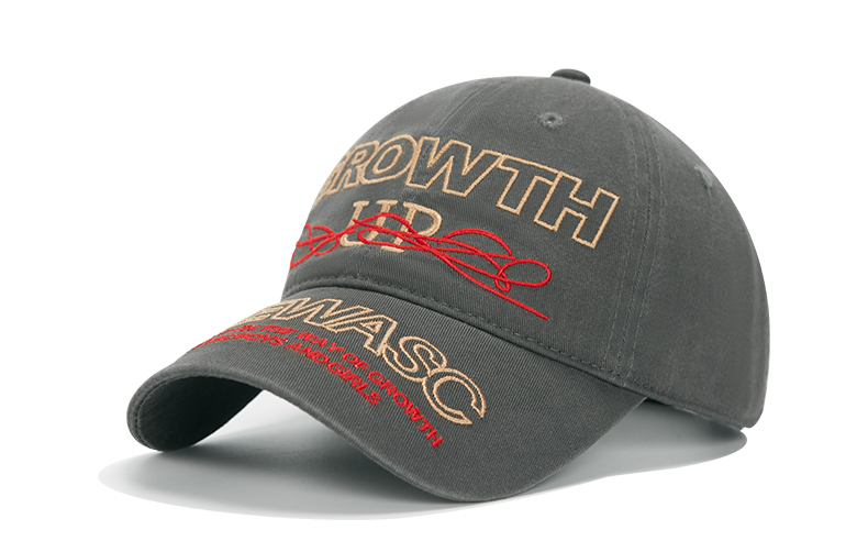 custom red yellow color contrast embroidery sun protection baseball cap