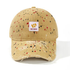 custom ink splatter ripped frayed distressed baseball cap