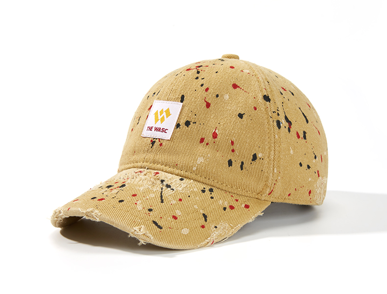 custom ink splatter ripped frayed distressed baseball cap