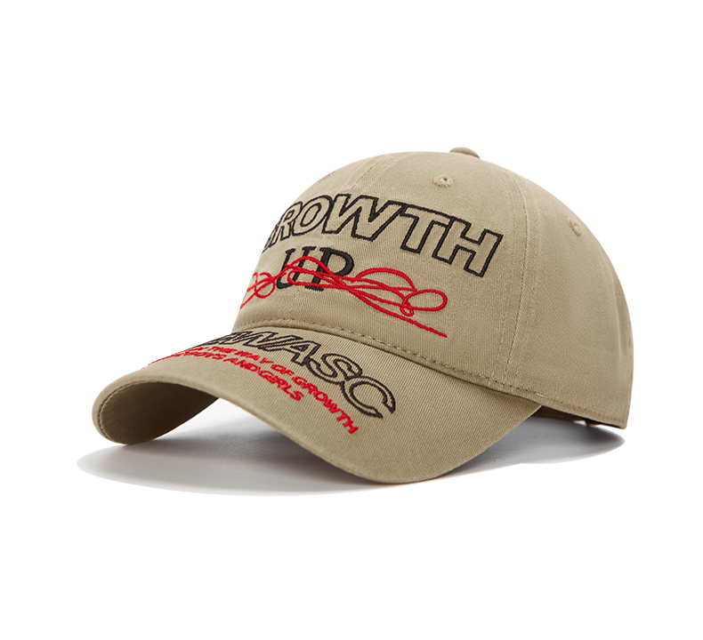 custom red yellow color contrast embroidery sun protection baseball cap