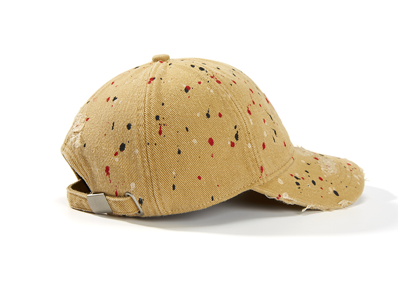 custom ink splatter ripped frayed distressed baseball cap