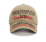 custom red yellow color contrast embroidery sun protection baseball cap