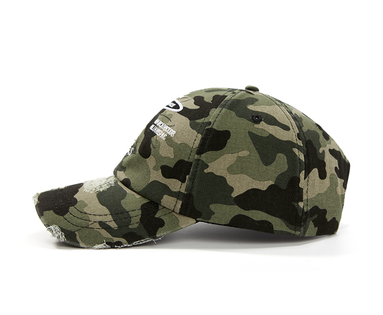custom ripped frayed distressed embroidered baseball cap