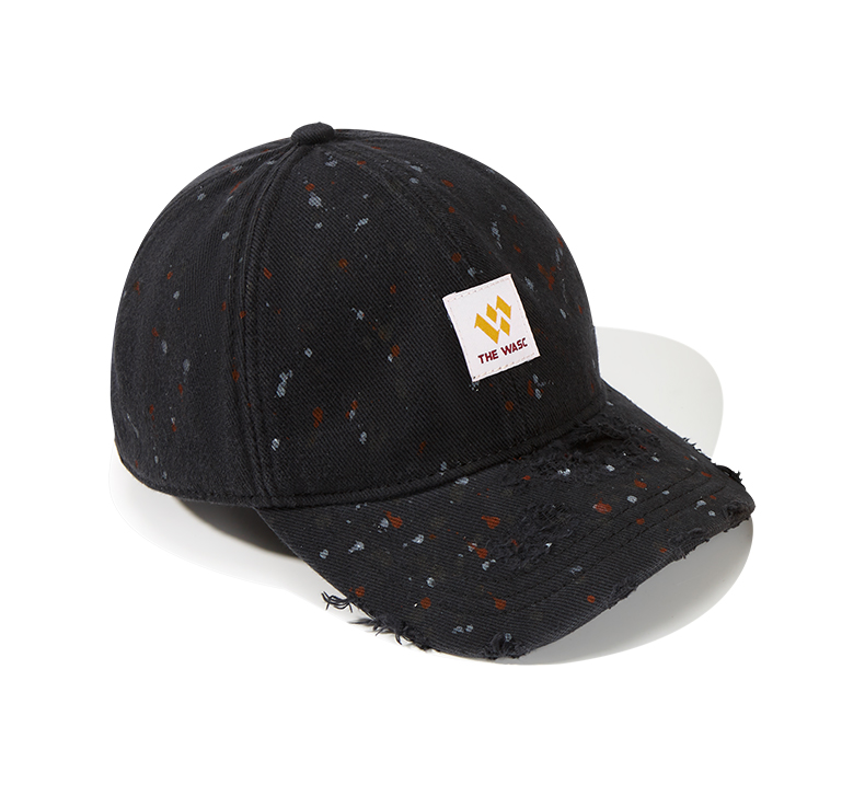 custom ink splatter ripped frayed distressed baseball cap
