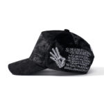 custom black velvet rhinestone embroidered baseball cap